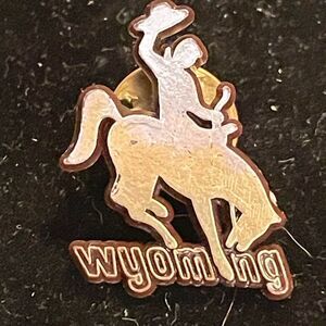 1” Fanmats NCAA Wyoming Cowboys Team logo saddle bronc rider lapel/hat pin